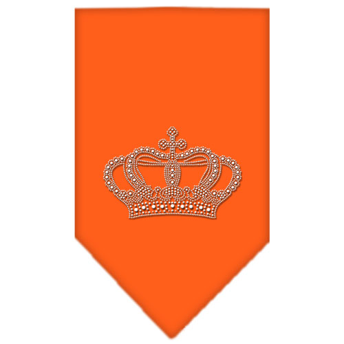 Crown Rhinestone Bandana Orange Large